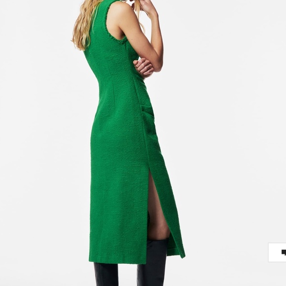 ZARA tweed slit midi dress- BNWT - Picture 2 of 8